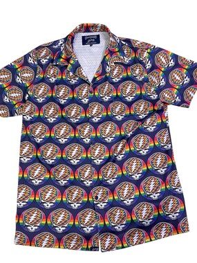 Grateful Dead Shirt Mens XL Section 119 Polo Stealie Skulls Mesh Shirt